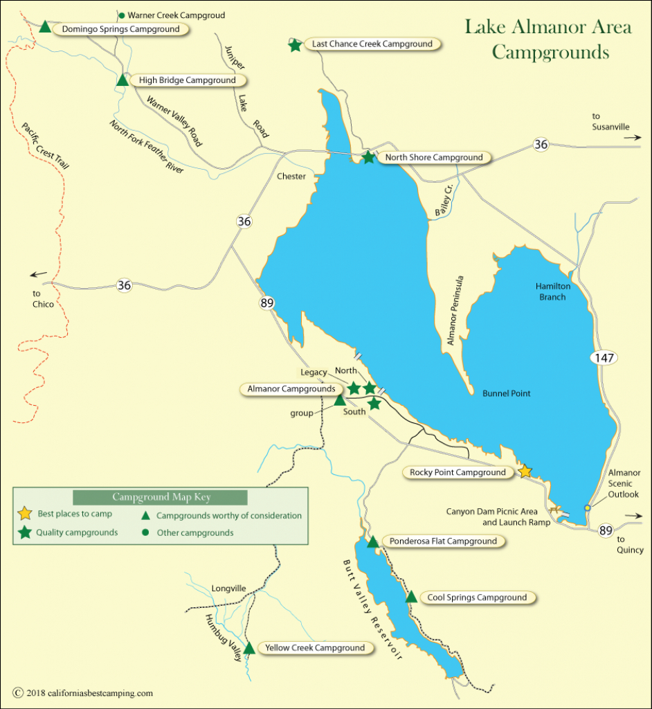 Lake Almanor Area Campground Map - California&amp;#039;s Best Camping - Southern California Campgrounds Map