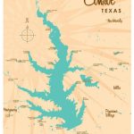 Lake Conroe Tx Map Art Print | Etsy   Map Of Lake Conroe Texas