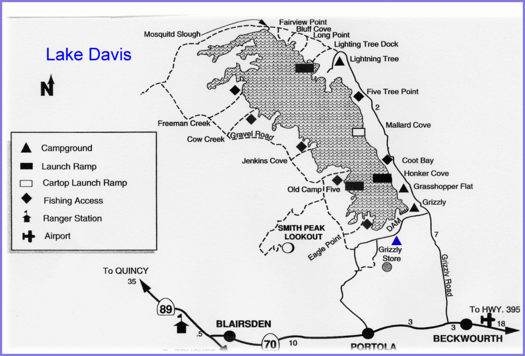 Lake Davis Info - Davis California Map