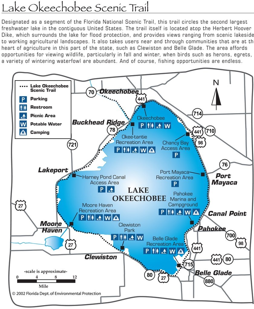 Lake Okeechobee Map And Travel Information | Download Free Lake - Fishing Map Of Lake Okeechobee Florida