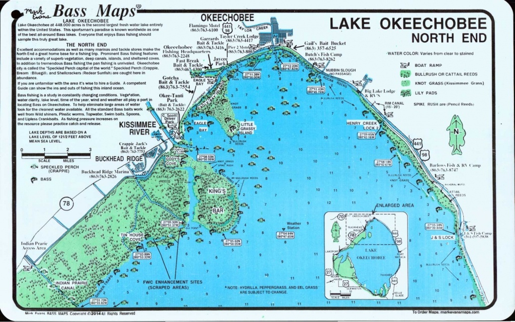 Lake Okeechobee Map | Lake Okeechobee North (North End &amp;amp; Lakeport - Fishing Map Of Lake Okeechobee Florida