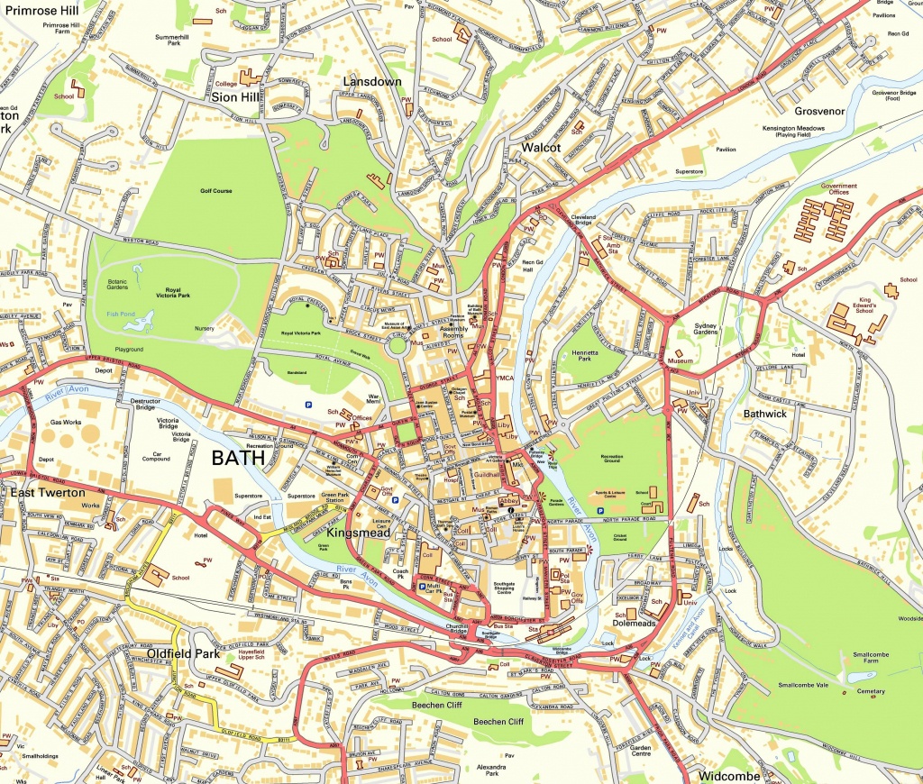 Large Bath Maps For Free Download And Print | High-Resolution And - Bristol City Centre Map Printable