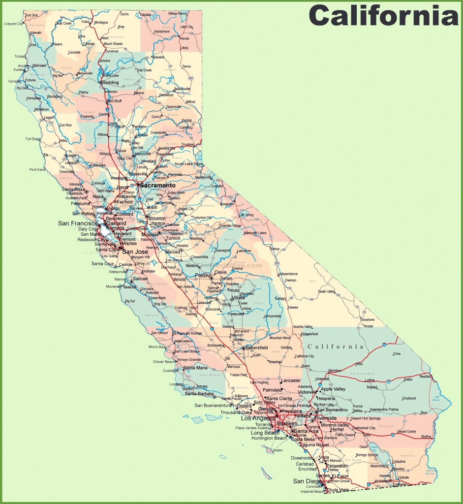 Large California Maps For Free Download And Print | High-Resolution - California Road Map Free