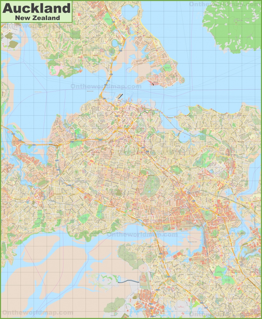Large Detailed Map Of Auckland - Printable Map Of Auckland