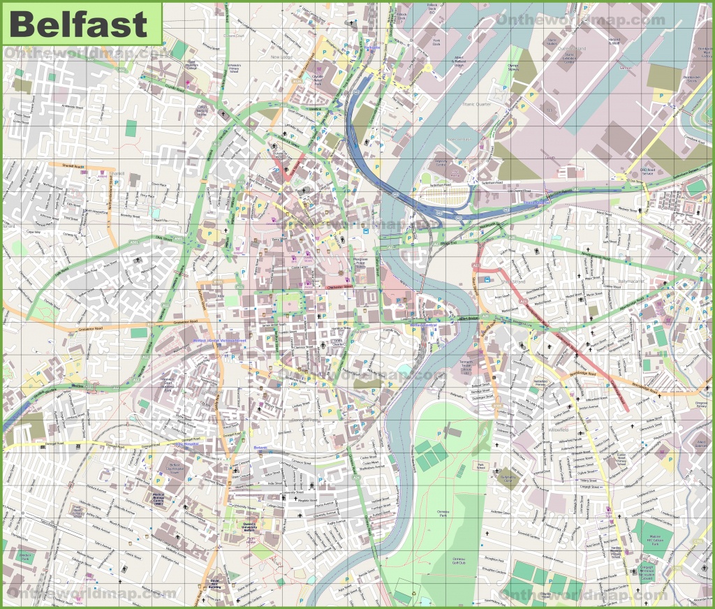 Large Detailed Map Of Belfast - Belfast City Map Printable