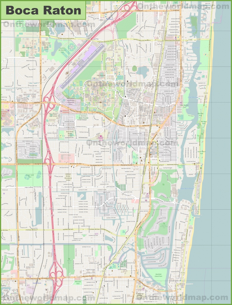Large Detailed Map Of Boca Raton - Map Of Florida Including Boca Raton