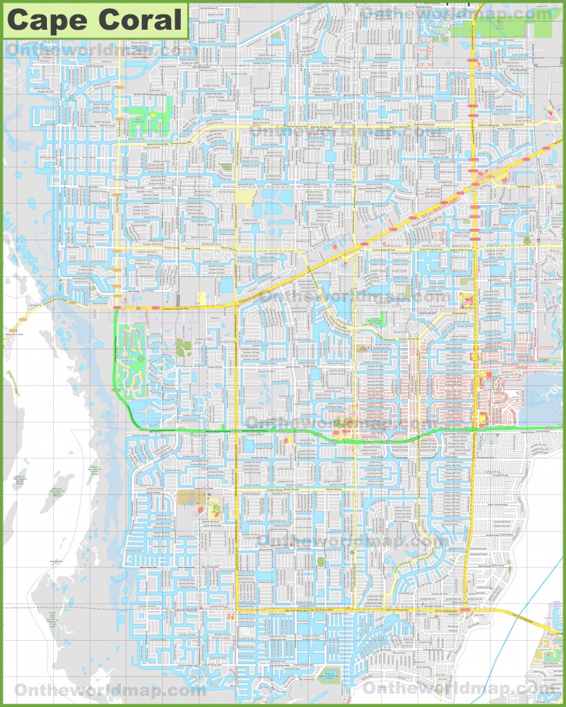 Large Detailed Map Of Cape Coral - Street Map Of Cape Coral Florida