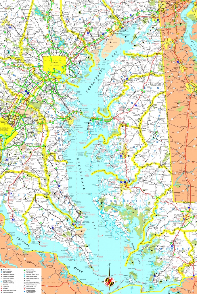 Large Detailed Map Of Chesapeake Bay - Printable Map Of Chesapeake Bay