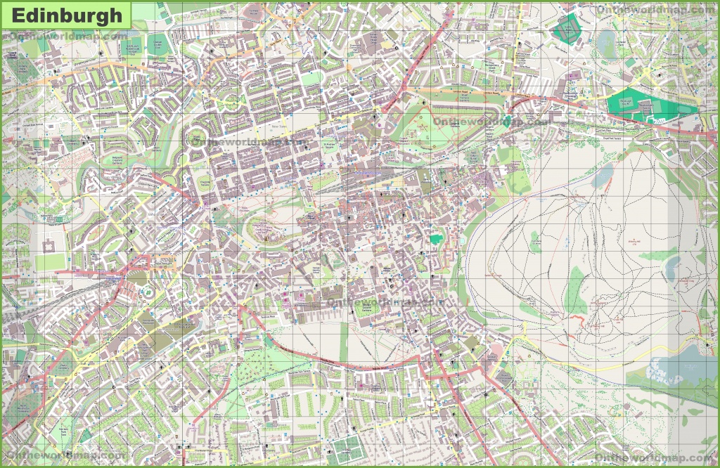 Large Detailed Map Of Edinburgh - Edinburgh Street Map Printable