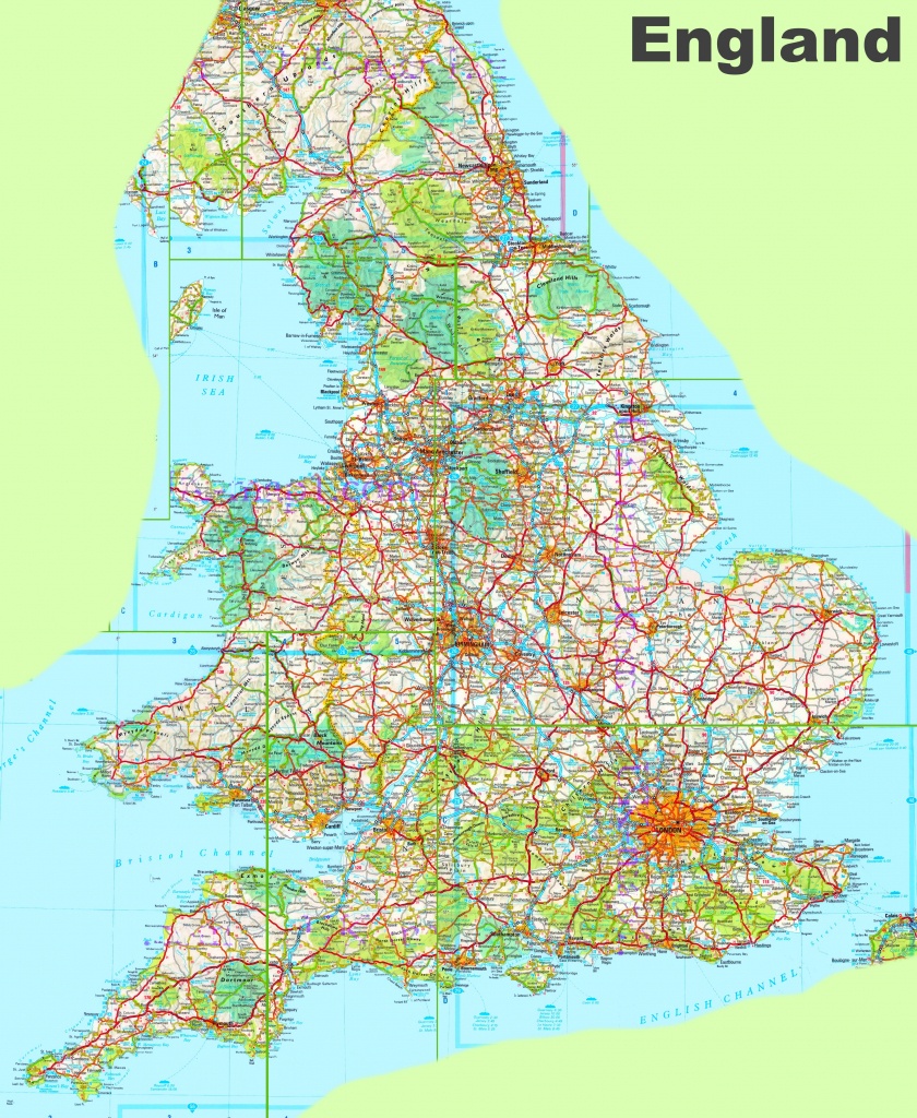 Large Detailed Map Of England - Printable Map Of England