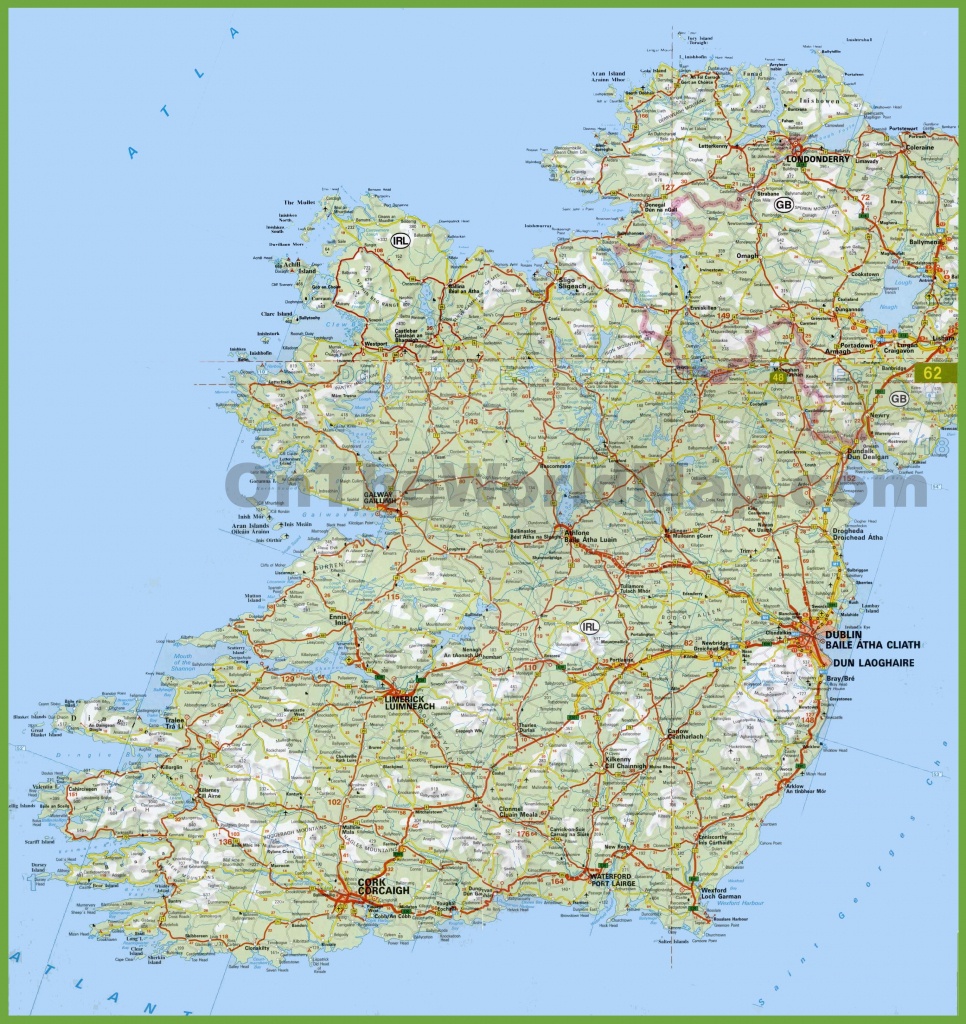 Large Detailed Map Of Ireland With Cities And Towns - Printable Road Map Of Ireland