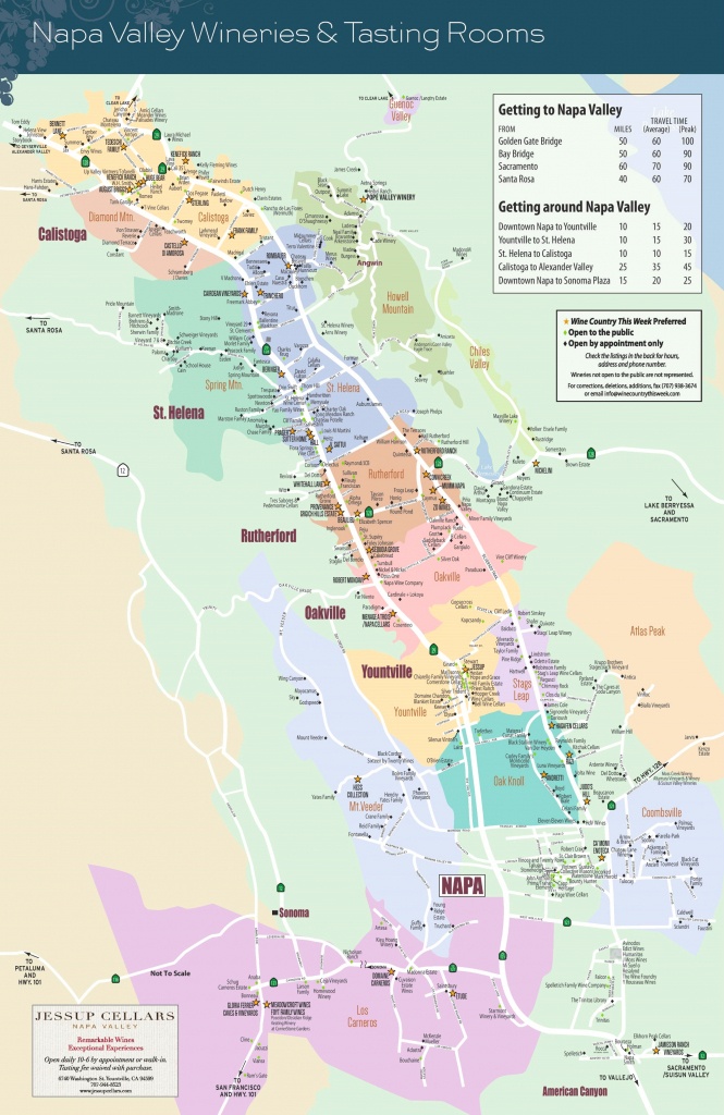 Large Detailed Map Of Napa Valley - Printable Napa Winery Map