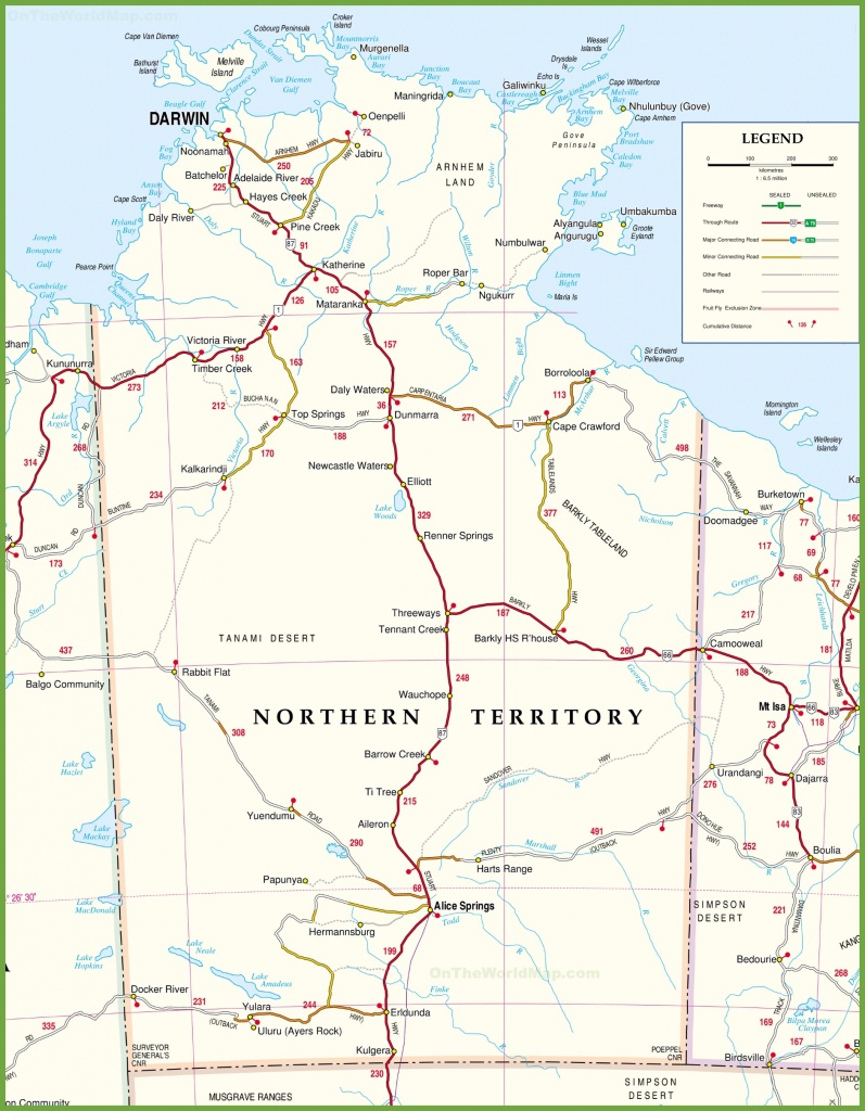 Large Detailed Map Of Northern Territory With Cities And Towns - Printable Map Of Australia With Cities And Towns Pdf