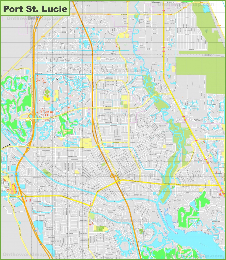 Large Detailed Map Of Port St. Lucie - Map Of Florida With Port St Lucie