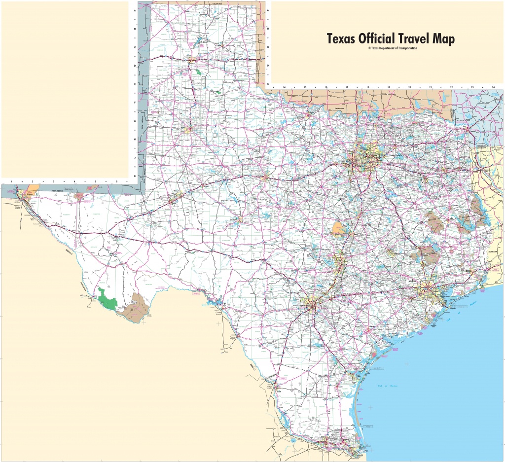 Large Detailed Map Of Texas With Cities And Towns - Large Texas Wall Map