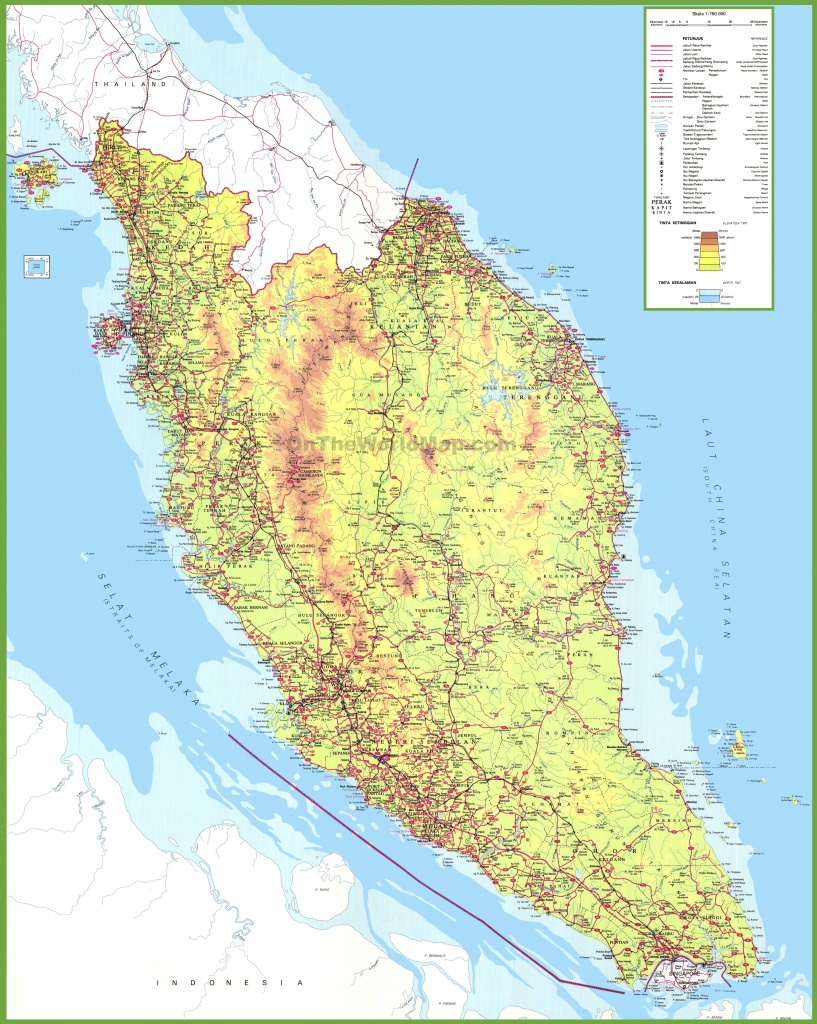 Large Detailed Map Of West Malaysia - Printable Map Of Malaysia