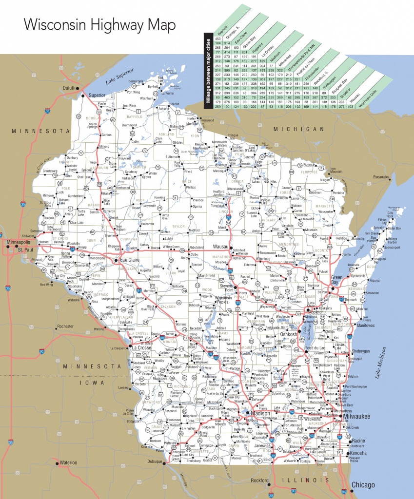 Large Detailed Map Of Wisconsin With Cities And Towns - Wisconsin Road Map Printable
