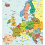 Large Detailed Political Map Of Europe With All Capitals And Major   Large Map Of Europe Printable