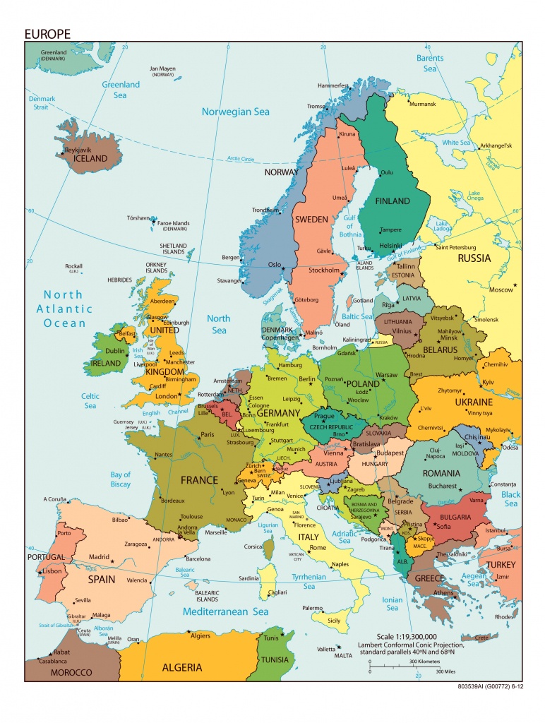 Large Detailed Political Map Of Europe With All Capitals And Major - Large Map Of Europe Printable