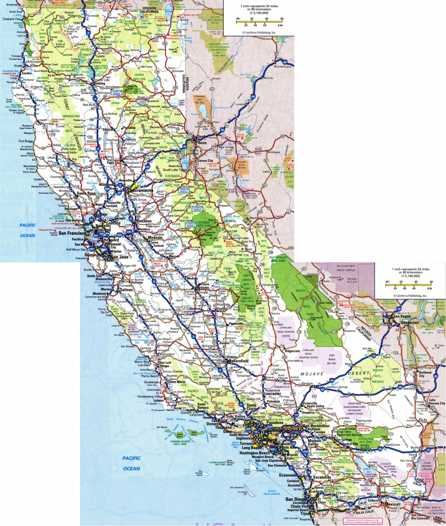 Large Detailed Roads And Highways Map Of California State With All - California Map With All Cities
