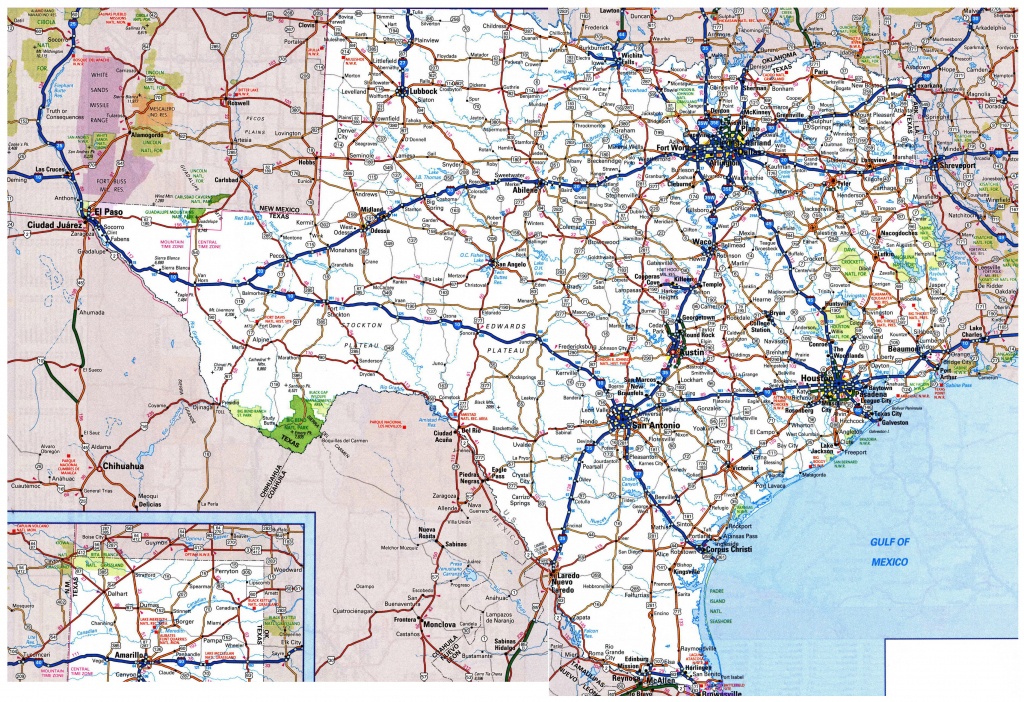 Large Detailed Roads And Highways Map Of Texas State With All Cities - Large Texas Map