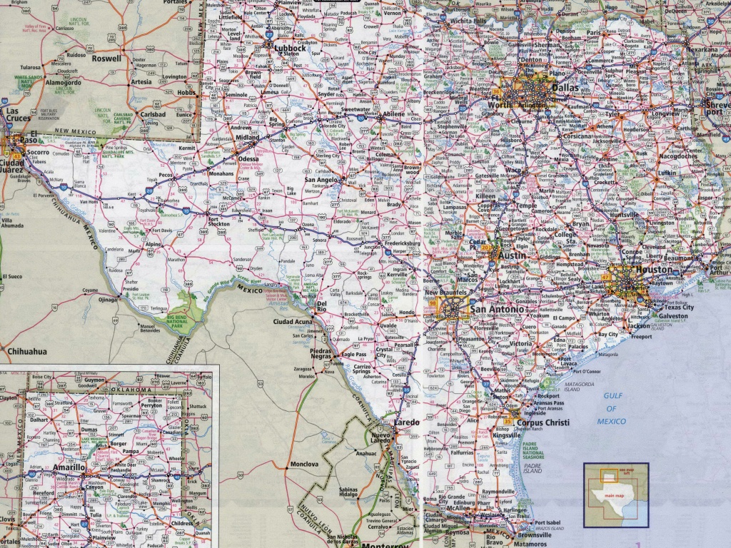 Large Detailed Roads And Highways Map Of Texas State With All Cities - Map Of Texas Roads And Cities