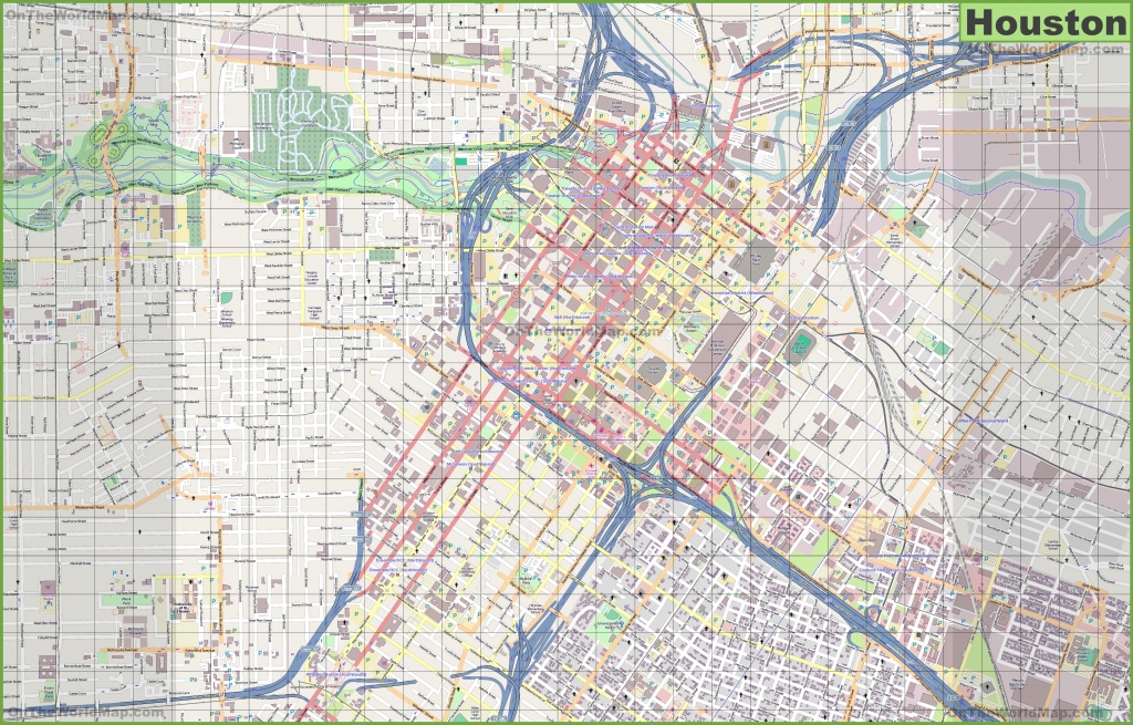Large Detailed Street Map Of Houston - Printable Map Of Houston
