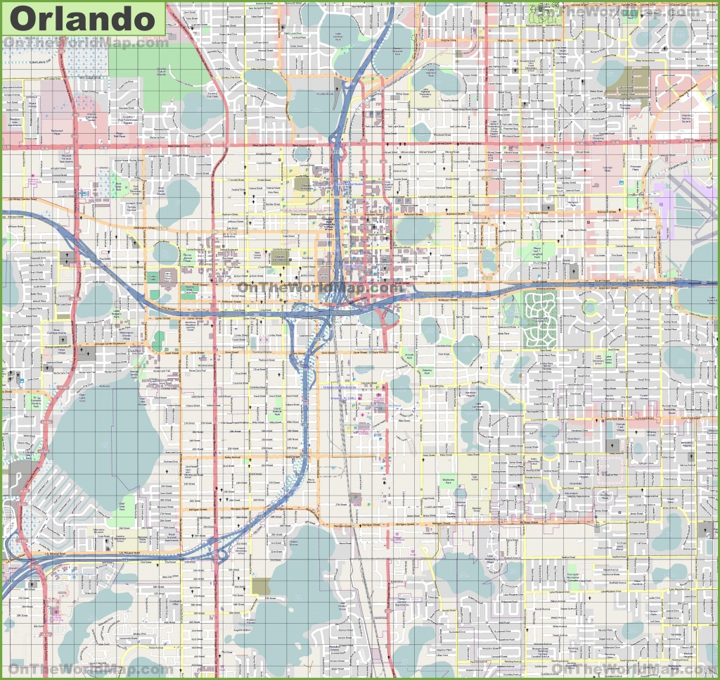 Large Detailed Street Map Of Orlando - Florida Street Map