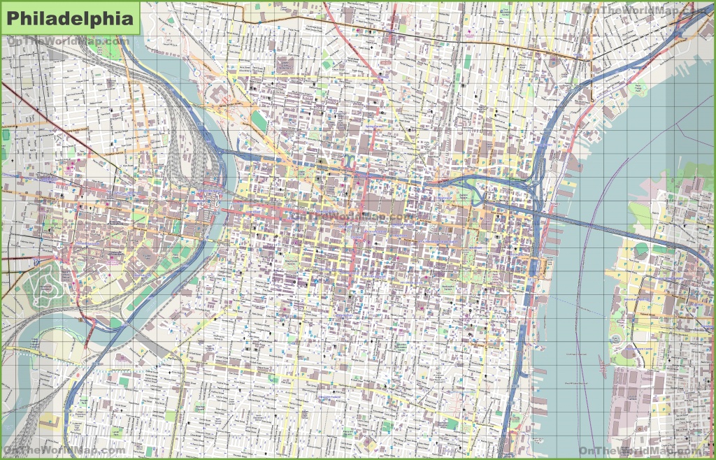 Large Detailed Street Map Of Philadelphia - Philadelphia Street Map Printable