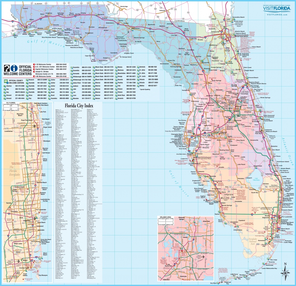 Large Detailed Tourist Map Of Florida - Large Detailed Map Of Florida