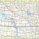 Large Detailed Tourist Map Of North Dakota With Cities And Towns   Printable Map Of South Dakota