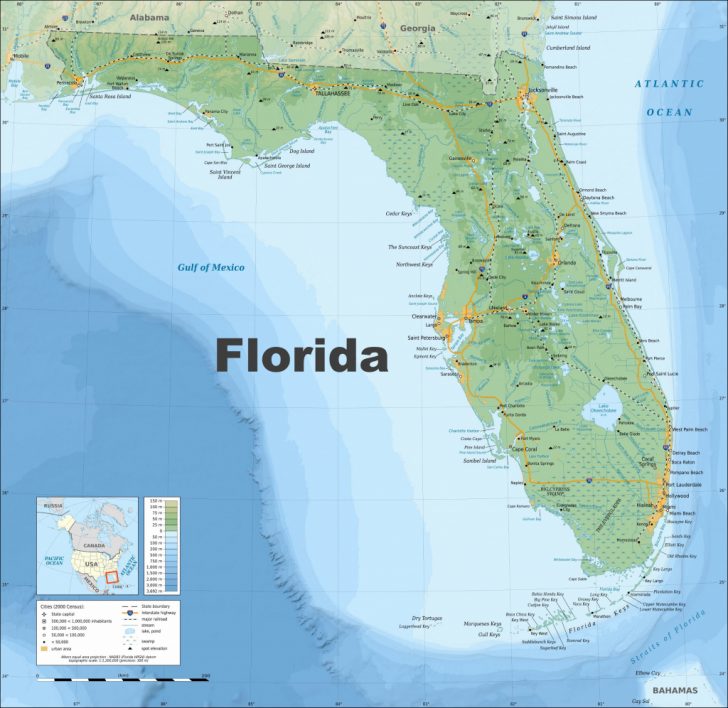 Florida Vacation Destinations Map