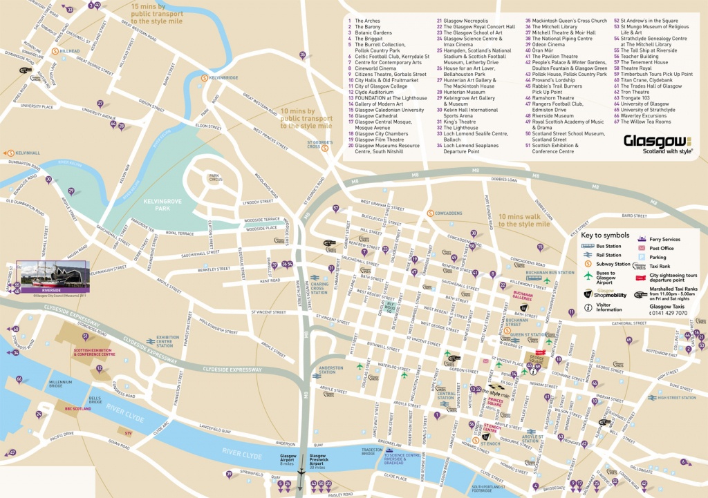 Large Glasgow Maps For Free Download And Print | High-Resolution And - Glasgow City Map Printable