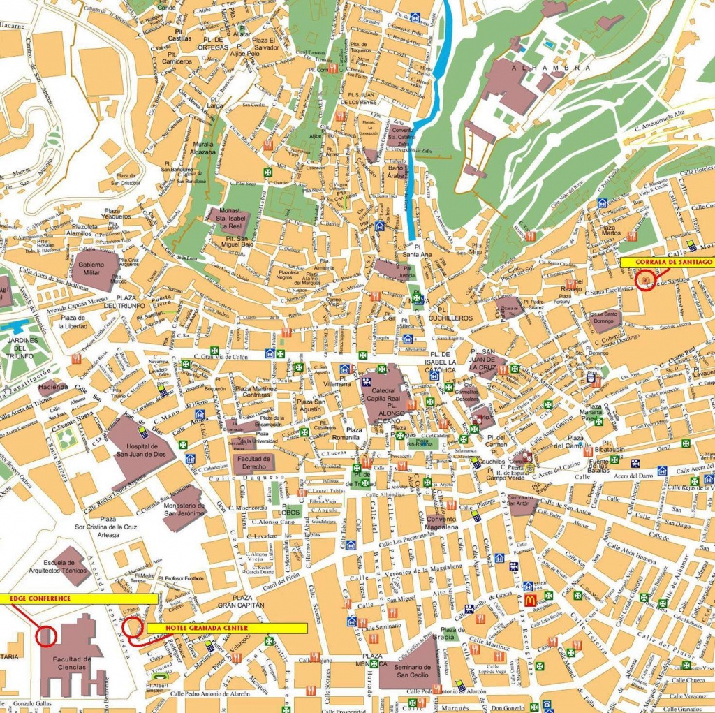 Large Granada Maps For Free Download And Print | High-Resolution And - Printable Street Map Of Granada Spain