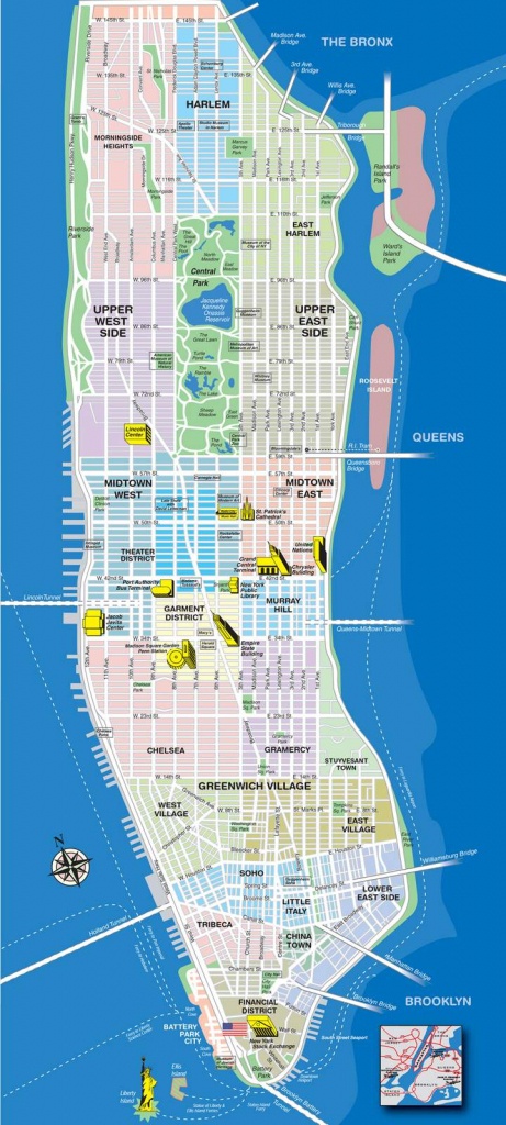 Large Manhattan Maps For Free Download And Print | High-Resolution - Manhattan Sightseeing Map Printable