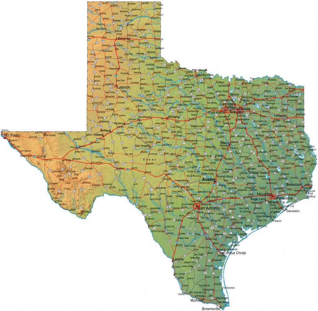 Large Map Of Texas | Woestenhoeve - Large Texas Map