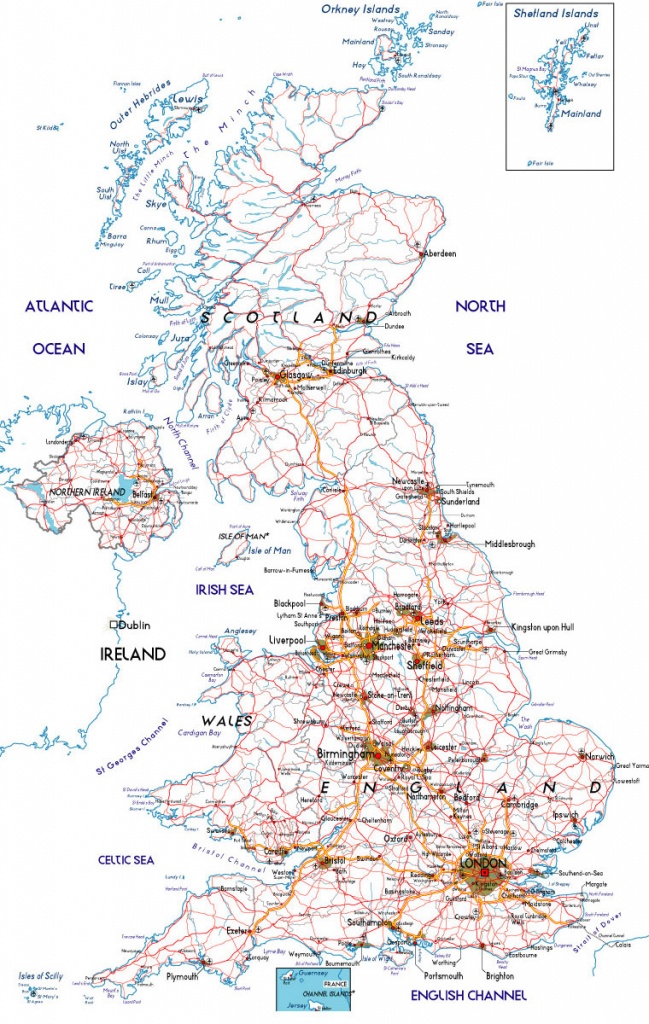 Large Road Map Of The United Kingdom Of Great Britain And Northern - Printable Road Maps Uk