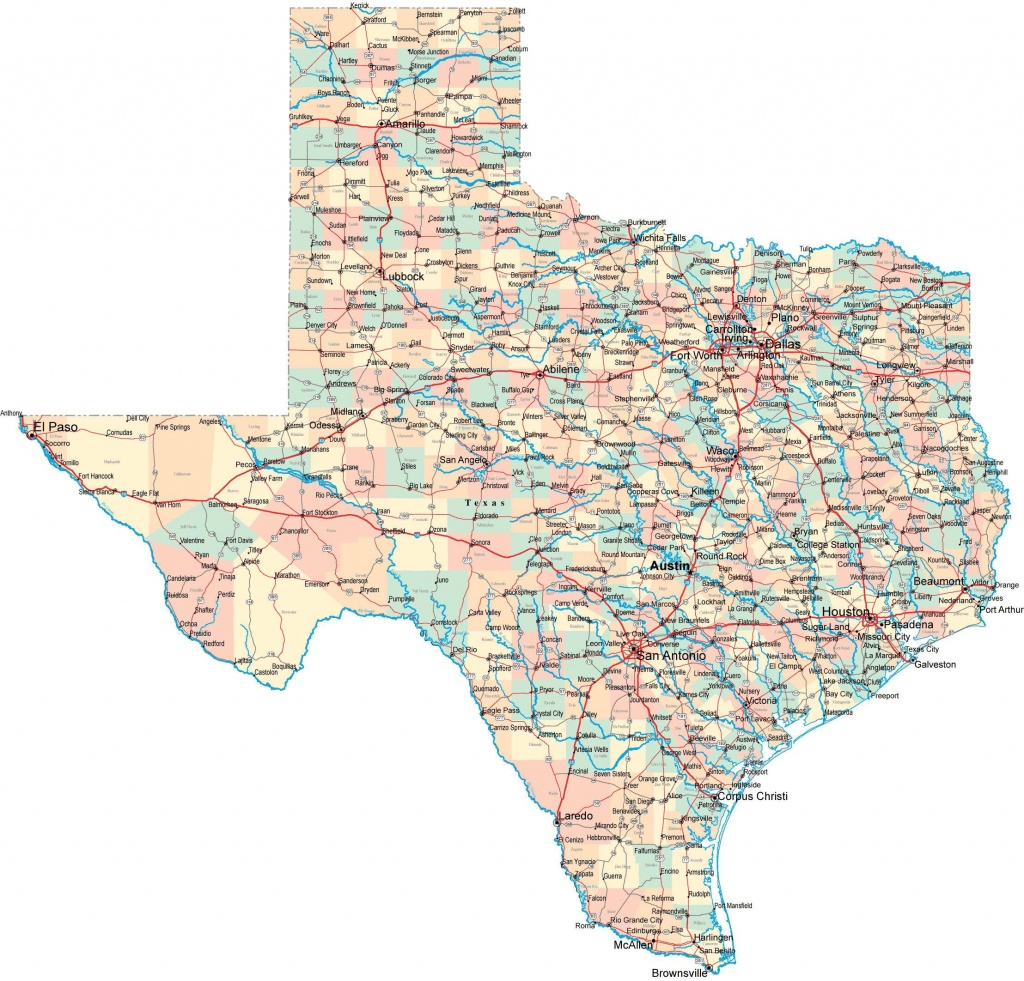 Large Texas Maps For Free Download And Print | High-Resolution And - Large Printable Map