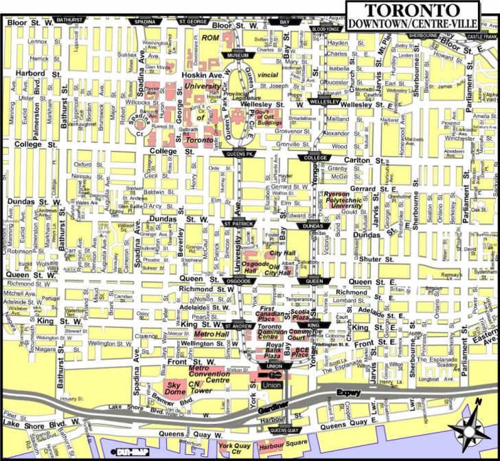 Printable Map Of Downtown Toronto