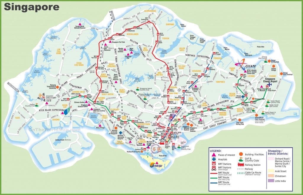 Large Transport Map Of Singapore - Printable Map Of Singapore