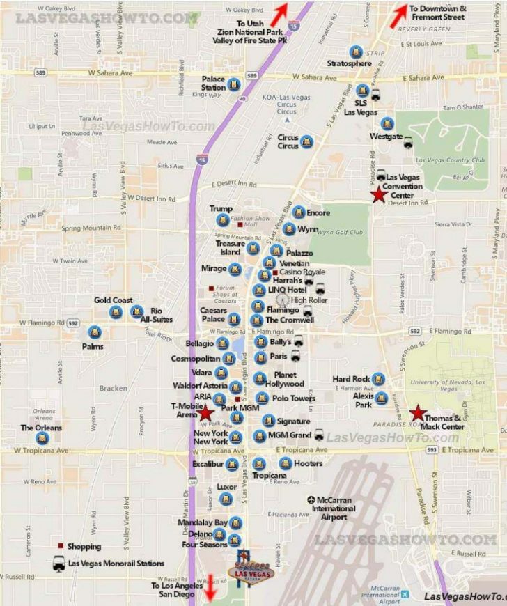 Printable Map Of Las Vegas Strip With Hotel Names