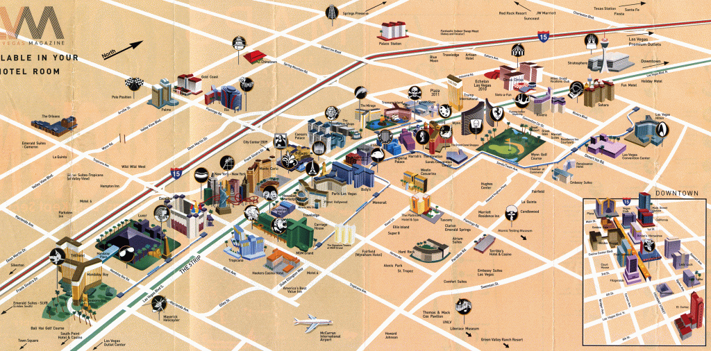 Las Vegas Tourist Map - Las Vegas Strip Nevada • Mappery - Las Vegas Strip Map 2016 Printable