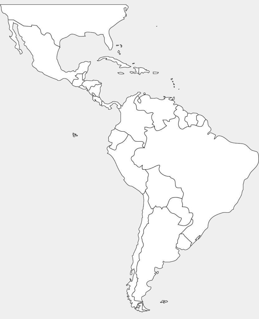 Latin America Blank Map Printable Central South World North Maps - Printable Blank Map Of Central America