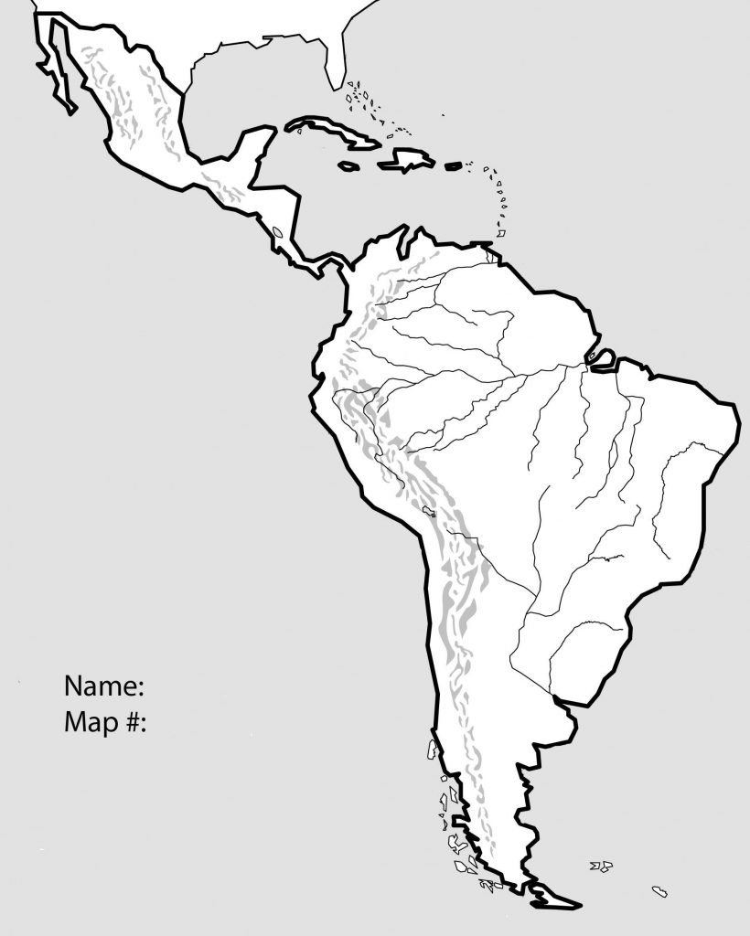 Latin America Map Study Capitals Of North And South America Blank - Blank Map Of Latin America Printable