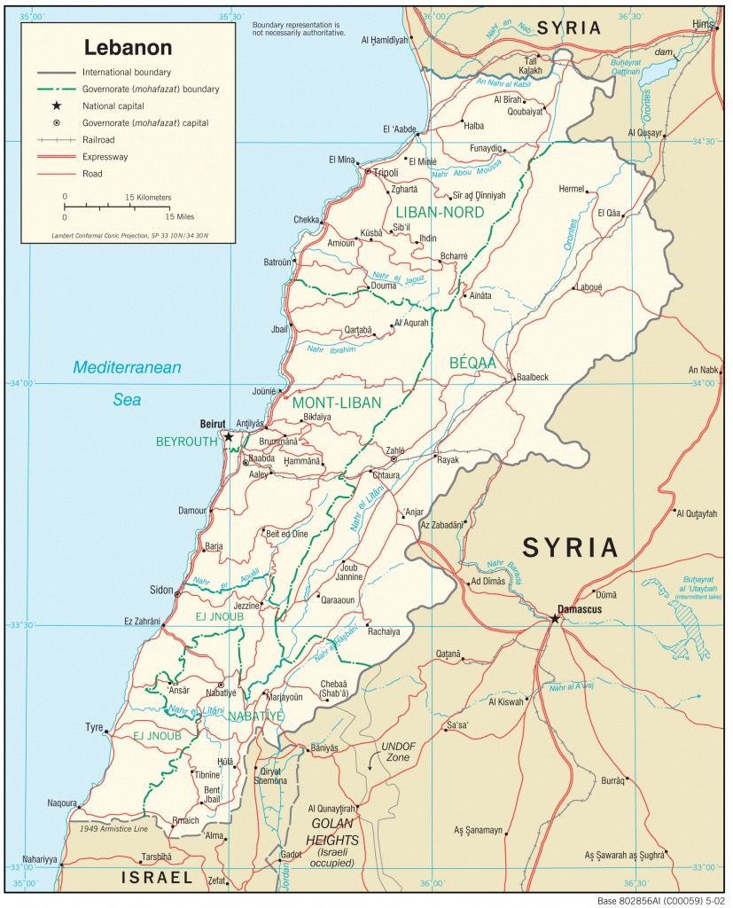 Lebanon Maps - Perry-Castañeda Map Collection - Ut Library Online - Printable Map Of Lebanon
