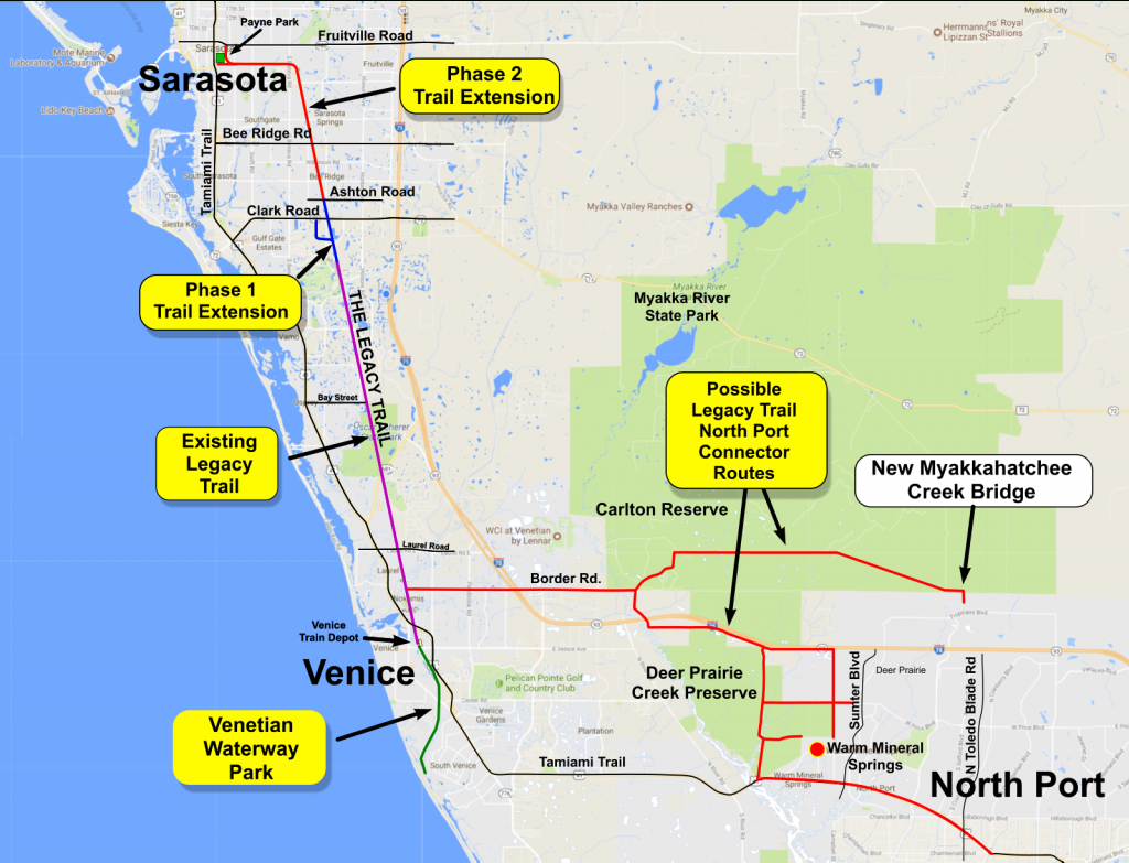 Legacy Trail Connector To North Port | Friends Of The Legacy Trail - Warm Mineral Springs Florida Map