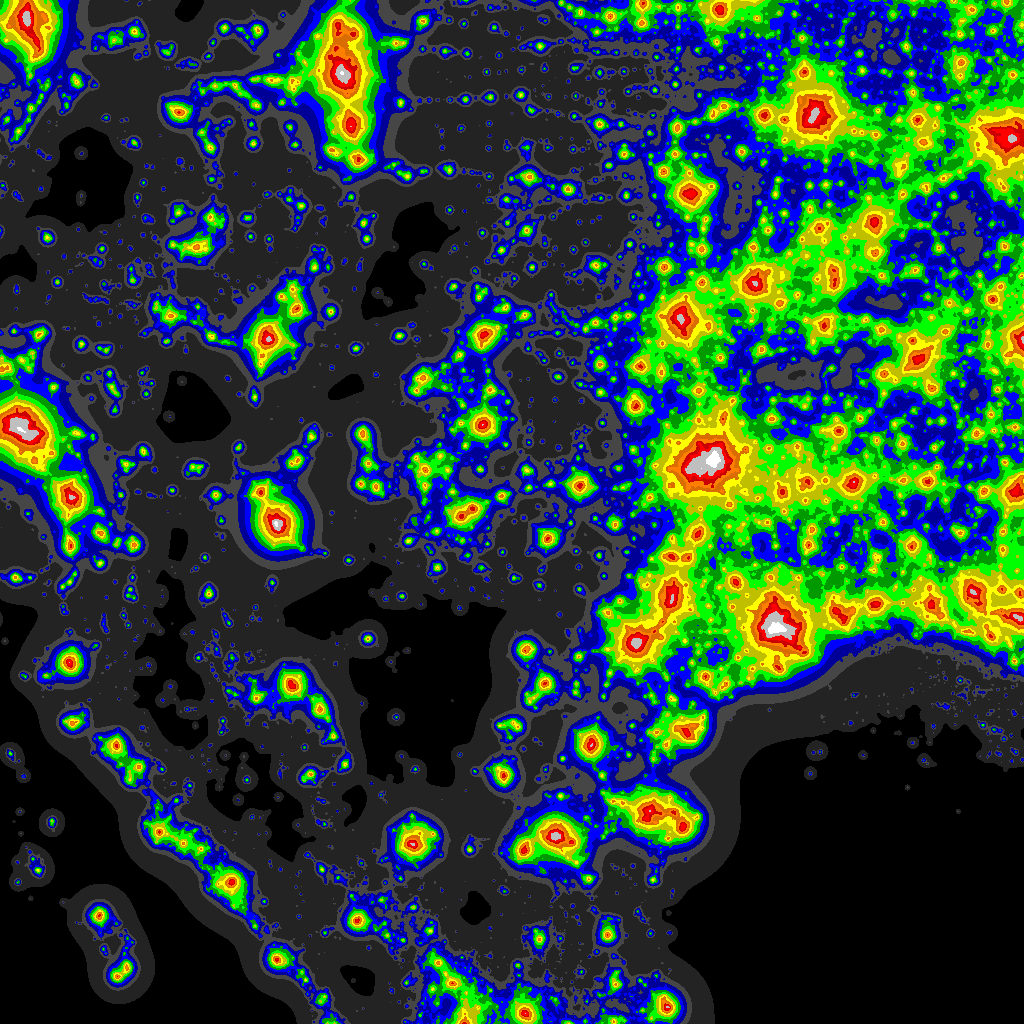 Light Pollution Map - Darksitefinder - Texas Night Sky Map