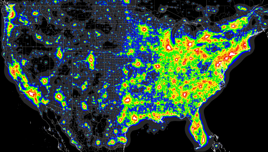 Light Pollution Map - (X-Post From Mapporn) : Astronomy - Dark Sky Map California