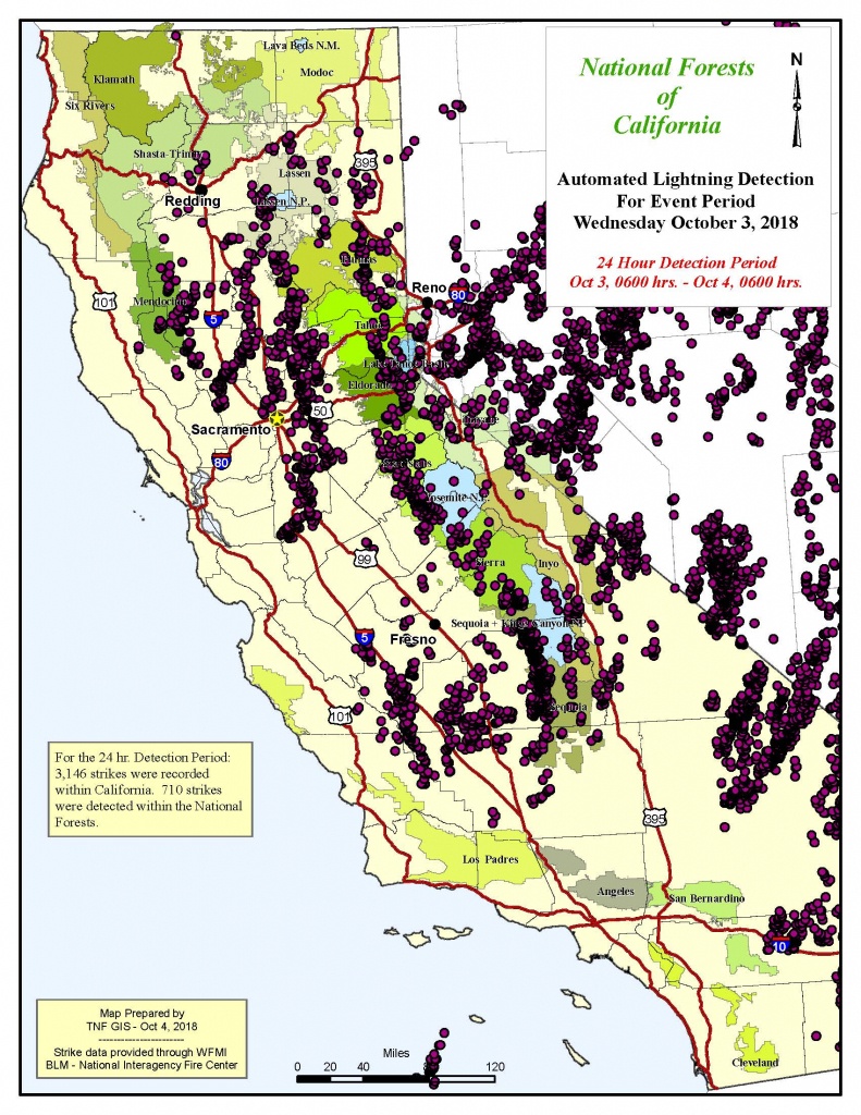 Lightning Maps: 3,146 Downstrikes Recorded In California On - Lightning Map California