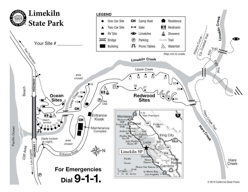 Limekiln State Park - Campsite Photos, Camping Info &amp;amp; Reservations - California Tent Camping Map